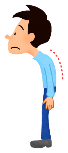 Man with bad posture clipart