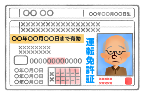 Driver’s license (elderly man) clipart