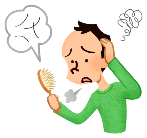 Man worried about hair loss clipart