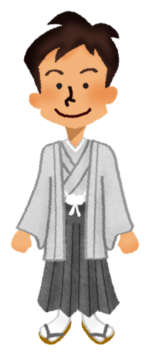 Man in kimono for coming-of-age ceremony clipart
