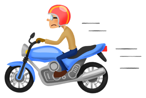 Man riding motorbike clipart
