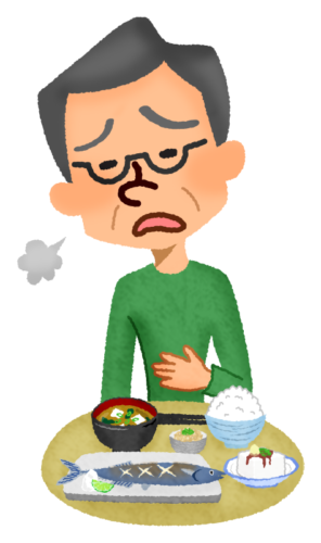 Senior man with no appetite clipart