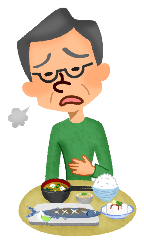 Free Clipart of Senior man with no appetite