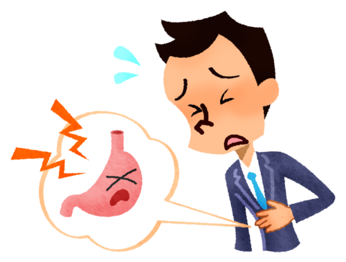 Businessman with stomach pain clipart