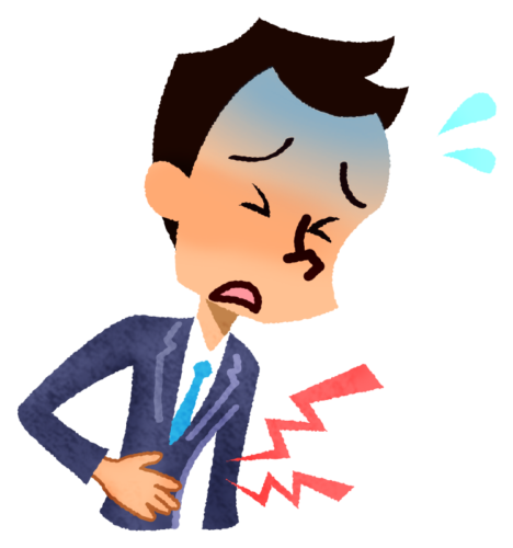 Businessman with stomachache clipart