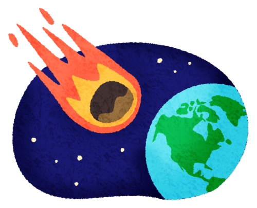 Meteor and earth clipart