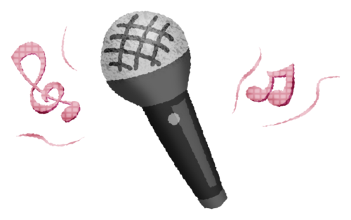 Microphone with music notes clipart