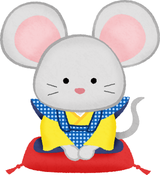 mouse in kimono (Fukusuke doll) clipart