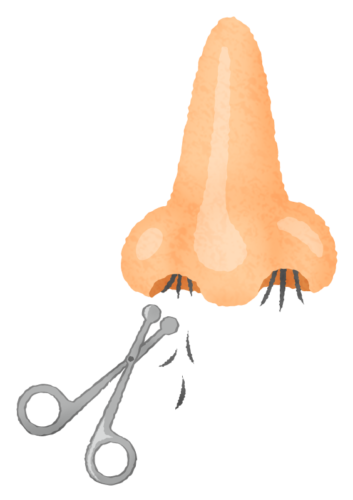 Trimming nose hair clipart