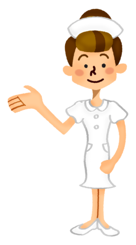 Nurse showing the way clipart