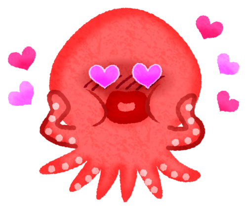 Octopus in love clipart