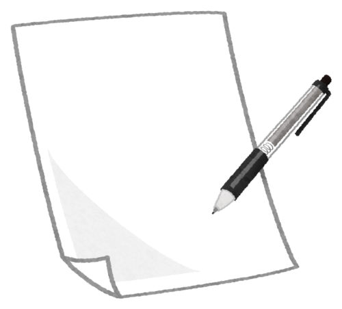 Paper and ballpoint pen clipart