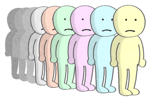 People standing in line clipart