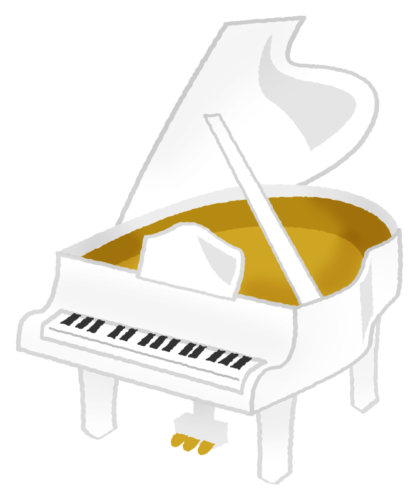White piano clipart