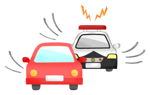 Police car in pursuit (front view) clipart