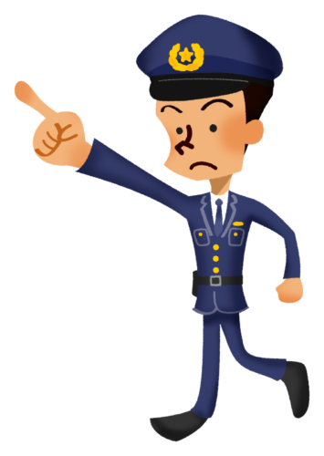 Police officer pointing with finger clipart