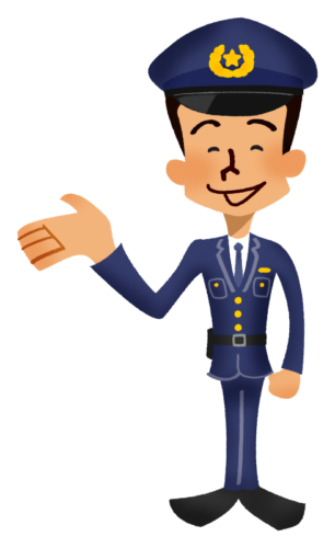 Police officer showing the way clipart