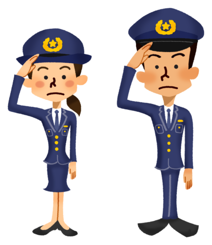 Saluting police officers clipart