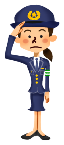 Saluting female police officer clipart