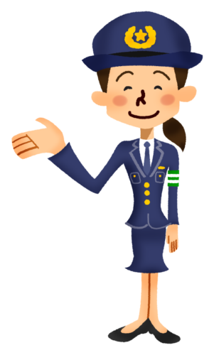 Female police officer showing the way clipart