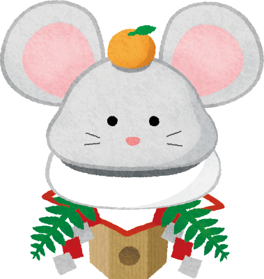 rat kagami mochi (New Year’s illustration) clipart