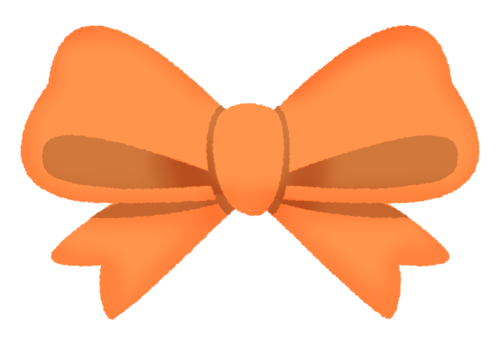 orange ribbon bow clipart