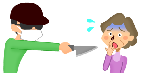 robber and senior woman clipart