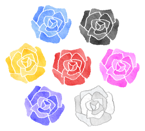 Roses in various colors clipart