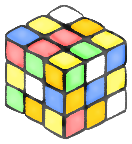 Unfinished Rubik’s cube clipart