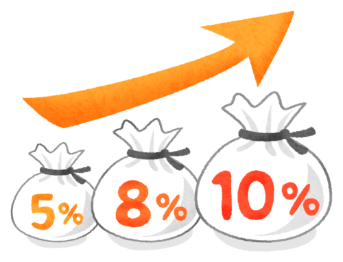 Sales tax increase (5% 8% 10%) clipart
