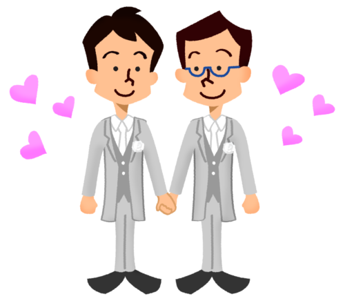 same-sex marriage (men) clipart
