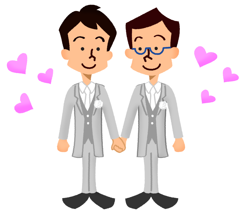 Free Clipart of same-sex marriage (men)