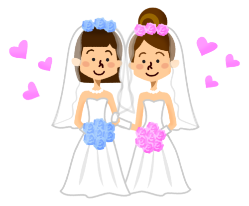 same-sex marriage (women) clipart