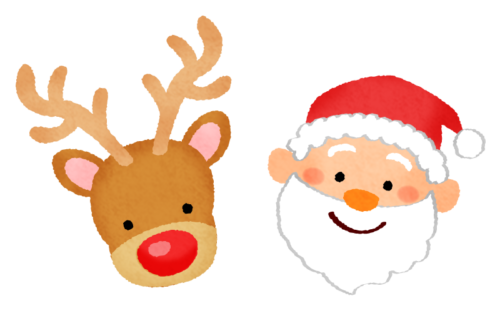 Santa Claus and reindeer clipart