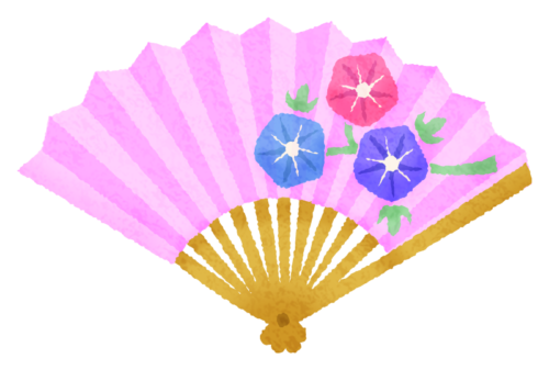 Japanese folding fan / Sensu (pink) clipart