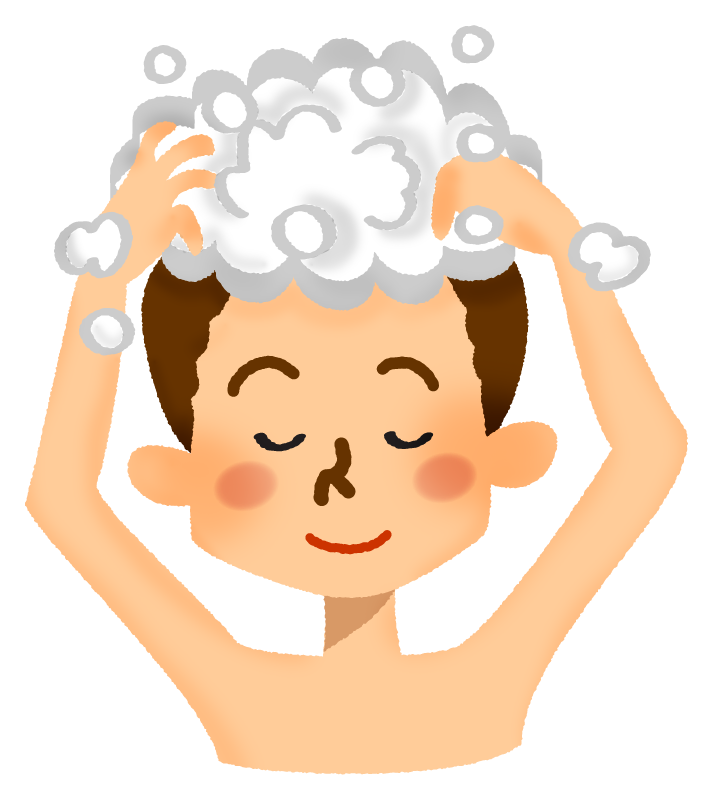 Free Clipart of Woman washing her hair