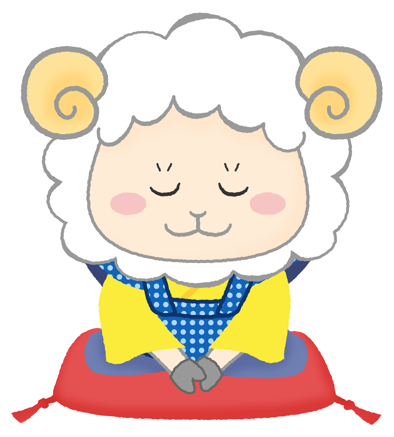 Free Clipart of Sheep Fukusuke Bowing