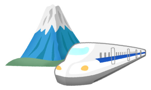 Shinkansen and Mount Fuji clipart