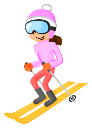 Woman skiing clipart