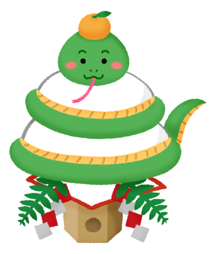 Snake Kagamimochi (New Year’s Illustration) clipart