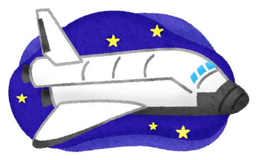 Space shuttle in space clipart