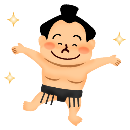 Happy sumo wrestler clipart