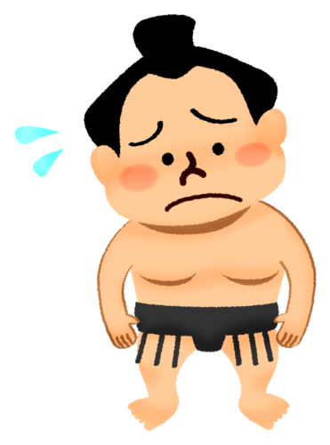 Worried sumo wrestler clipart