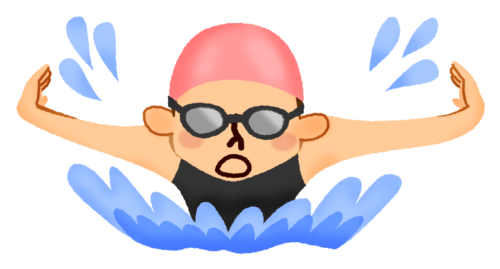 Woman swimming butterfly clipart