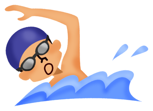 Man swimming front crawl clipart
