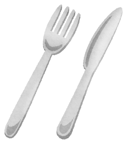 Table knife and fork clipart