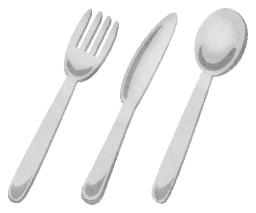 Table knife, fork and spoon clipart