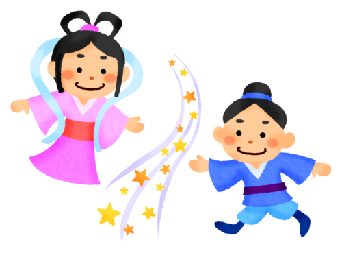 Orihime and Hikoboshi / The legend of Tanabata clipart