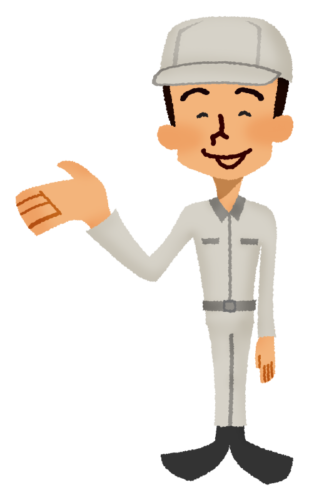 Technician smiling showing the way clipart