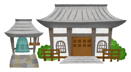 Temple and bell clipart